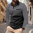 thumbnail image 1 of RXIRUCGD Hommes Décontracté Uni à Rayures à Boutons Manches Longues Col Rabattu Blouse Chemise Hauts, Gris, Taille : M, 1 of 6