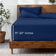 thumbnail image 1 of Bare Home Fitted Sheet - 22" Extra Deep Pocket - Premium 1800 Collection - Twin, Dark Blue, 1 of 7