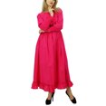 thumbnail image 3 of Bimba Robe Maxi Longue Décontractée en Coton pour Femme à Taille Smockée, 3 of 9
