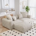 thumbnail image 2 of The Magic Home Canapé d'Angle Convertible Modulable 2 Places en Velours Côtelé Beige,, 2 of 10