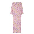 thumbnail image 3 of TIMIFIS Pyjamas de la Saint-Valentin pour Femmes - Ensembles de Pyjama pour Femmes 2 Pcs - Haut à Manches Longues Décontracté à Col Ras du Cou et Pantalon Ensembles de Pjs Vêtements de Nuit Vêtements de Détente, 3 of 3