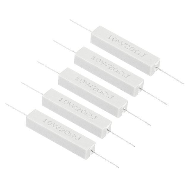 Unique Bargains 5Pcs 20 Ohm Resistors, 10W Ceramic Cement Resistor Power Cement Resistor Kit Tolerance 5% for Power Adapters Audio