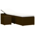 thumbnail image 2 of vidaXL Chaise Longue avec Coussin et Table à Thé en Rotin Synthétique Brun, 2 of 5