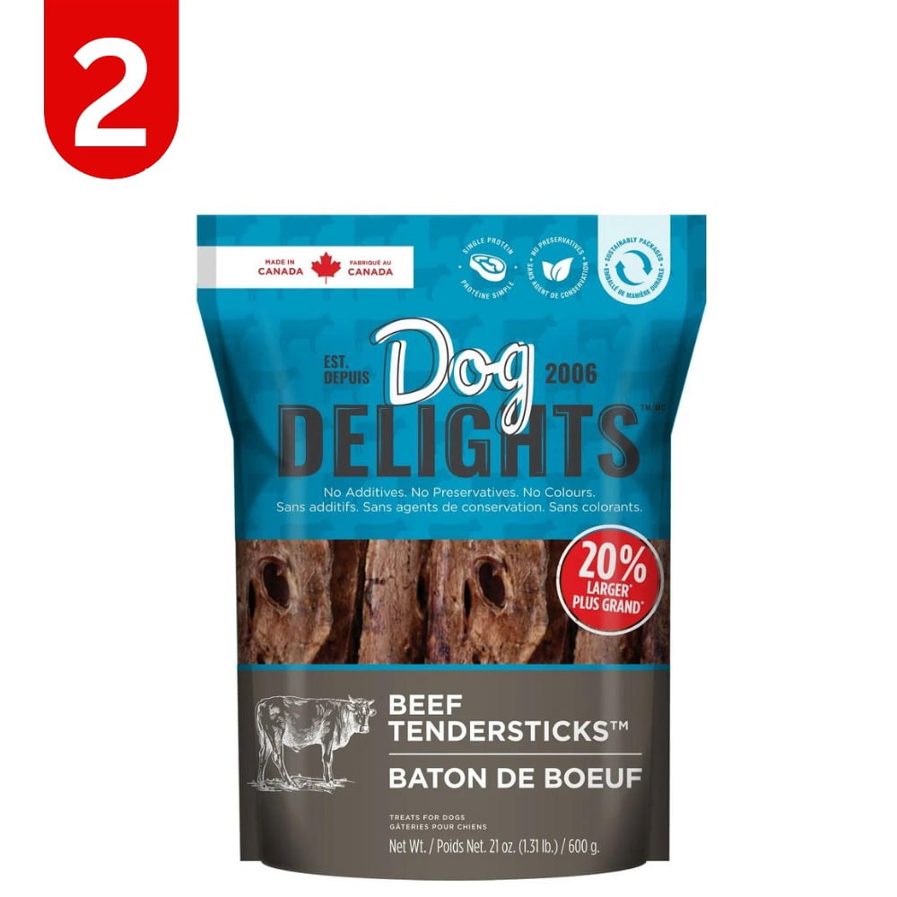 Dog Delights Beef Tendersticks Dog Treats 600 g (1.31 lb.), 2-Pack
