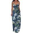 thumbnail image 2 of Pompotops Robes d'Été pour Femmes Décontractées Boho Imprimées à Bretelles Anneau Plage Longue Robe Maxi avec Poches, 2 of 5