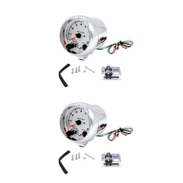 Maytalsory Tachymètre 12V pour Voiture 3,75 Pouces Jauge Tachymètre Jauge Tachymètre avec Lumière à 7 Couleurs LED 0-8000 Tr/min avec Lumière à 7 Couleurs LED 0-8000 Tr/min Jauge Tachymètre Électrique 2 Ensembles