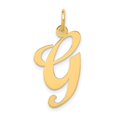 thumbnail image 1 of Diamond2Deal 14K Yellow Gold Large Script Letter G Initial Pendant for Women, 1 of 5