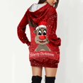 thumbnail image 4 of Kcodviy Femmes Vintage Joyeux Noël Chandail à Fermeture Éclair devant Robe Imprimée Manches Longues Chandail à Capuchon à Fermeture à Glissière pour Femmes Chandails à Capuchon Manches Longues Midi Chandails à Capuchon de Noël pour Femmes Robes avec Poches, 4 of 6