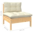 thumbnail image 4 of vidaXL 10 Piece Garden Lounge Set with Cream Cushions Solid Pinewood, 4 of 5