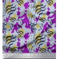 thumbnail image 1 of Soimoi Purple polyester Crepe Fabric Leopard & Wild Animal Skin Decor Fabric Printed BTY 42 Inch Wide, 1 of 3