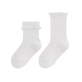thumbnail image 1 of REDARER Girls' Ruffled Crew Socks - Soft Selvedge Cotton Socks for Winter/Autumn, Comfortable Mid-Calf Princess Socks, 1 of 5