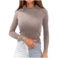 thumbnail image 1 of Pisexur Pull Col Roulé pour Femmes Couleur Unie Pulls Courts pour Femmes Tunique Pull Tricoté pour Femmes Décontracté Manches Longues Pulls d'Automne Pull Col Rond Hauts, 1 of 5
