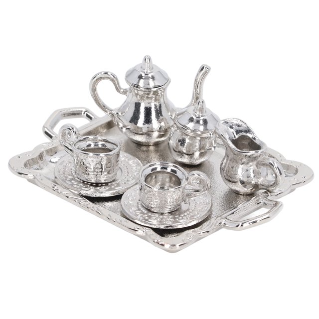 Miniature Tea Cups, Lifelike Child Gift Mini Tea Set 1/12 Scaled For 3 Years Old Above For Dollhouse
