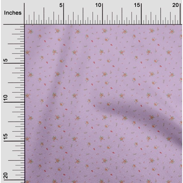 oneOone Coton Flex Tissu Feuilles & Fleurs Imprimé Floral BTY 40 Pouces de Large