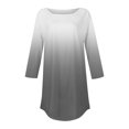 thumbnail image 4 of Pxiakgy Vente Chaude!! T-Shirts à Manches Longues Col Rond pour Femmes Printemps Automne Tie Dye Hauts Amples Tunique Décontractée Blouse Col Printemps Tunique Imprimée Décontractée T-Shirts Trois Quarts Hauts pour Femmes Gris L, 4 of 5