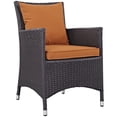 thumbnail image 2 of Modway Convene 2-Piece Aluminum Rattan Patio Dining Chairs in Espresso/Orange, 2 of 3