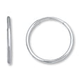 thumbnail image 1 of Boucles d'Oreilles Créoles Rondes Sans Fin en Or Blanc 14K, 10 mm, 1 of 2