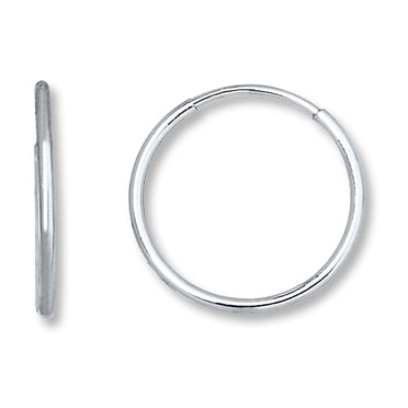 14K Rose Gold Endless Round Hoop Earrings, 10mm