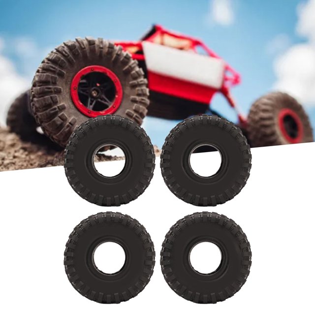 Pneu de Voiture RC, Anti Vieillissement RC Caoutchouc Roue Résistance à l'Abrasion Forte Adhérence Stable Amorti pour SCX10