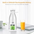 thumbnail image 3 of Portable Mini Electric Blender 300ml Juicer Cup 6 Blades for Smoothie Milkshake Juice Baby Food Built-in Rechargeable Battery for Travel Sports Kitchen Office Outdoors, 3 of 8