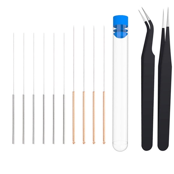 10 Pcs Printer Nozzle Cleaning Tool Kit | 3D Printer Nozzle Cleaning Kit with 2 Tweezers 1 Storage Box | Versatile Cleaner 3D Printer Accessories Wiper Nozzle Dredging Needle