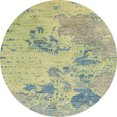 thumbnail image 1 of Ahgly Company Indoor Round Abstract Khaki Green Abstract Area Rugs, 3' Round, 1 of 6