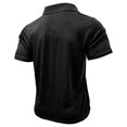 thumbnail image 3 of Styesk T Shirts for Man Fashion Solid Color Leisure Versatile Motion Button T-shirt Lapel Top, 3 of 5