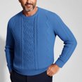 thumbnail image 2 of Grrvtrz Chandail à Col Rond pour Homme, Chandail de Pêcheur à Manches Longues, Tricot Épais, Texture d'Hiver, Chandails Tricotés, 2 of 7