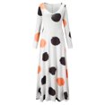 thumbnail image 3 of Leutsin Femmes Automne V-Cou Casual Impression en Vrac Confortable Robe à Manches Longues, 3 of 5
