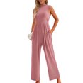 thumbnail image 1 of YTDSCS Womens Sleeveless Jumpsuits Summer One Piece Wide-Leg Pants Women's Solid Color Rompers with Pocket S-2XL, 1 of 7