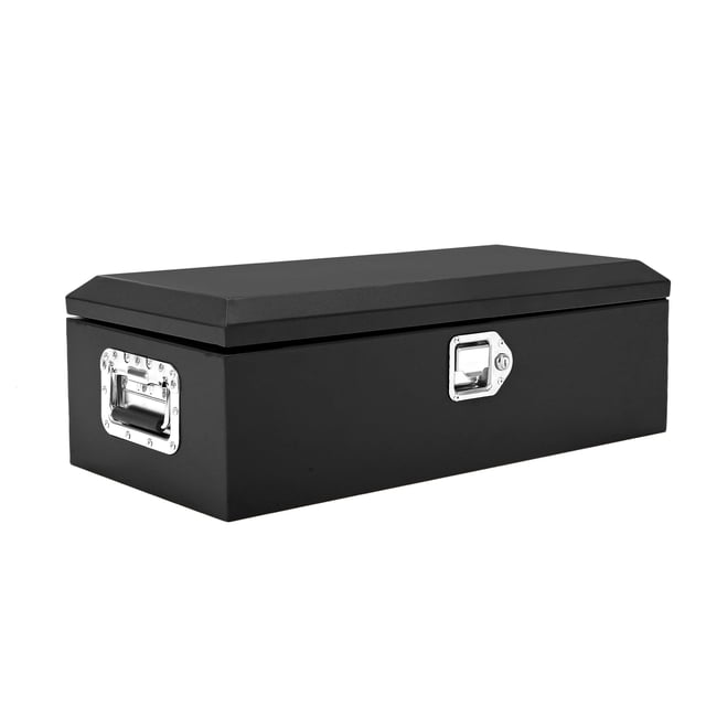 GloryStar Durable Metal Truck Tool Box, Heavy Duty Steel Diamond Plate Organizer with Lock and Side Handle for RV, Trailer, and Pickup