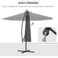 thumbnail image 4 of Outsunny 10' Deluxe Patio Umbrella, Outdoor Market Parasol, Grey, 4 of 10