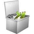 thumbnail image 1 of Drop in Ice Chest, 20" L x 16" W x 13" H Stainless Steel Ice Cooler, Commercial Ice Bin with Hinged Cover, Outdoor Kitchen Ice Bar, Drain-Pipe and Drain Plug Included, for Cold Wine Beer, 1 of 8