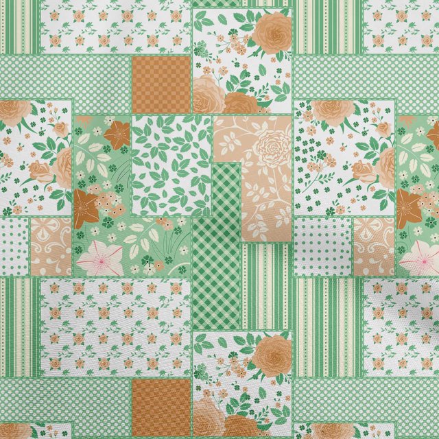 oneOone Velvet Green Fabric Floral Sewing Material Print Fabric By The Yard 58 Inch Wide
