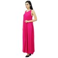 thumbnail image 3 of Bimba Robe Maxi Unie à Bretelles Spaghetti pour Femme pour l'Été, Tenue de Plage, Robe d'Été, 3 of 9