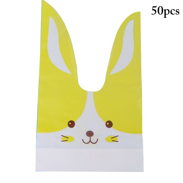 Coofit 50PCS Candy Bag Rabbit Ears Design Treat Bag Party Favor Bag for Cookies Candy