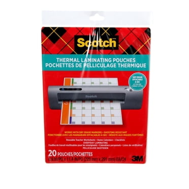 Scotch™ Thermal Laminating Pouches TP3854-20DE-EF, 8.9 in x 11.4 in (228 mm x 291 mm), 20 pouches per pack