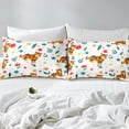 thumbnail image 3 of YST Tiger Comforter Cover Wild Animal Full Duvet Cover For Boys Kids Cartoon Flower Animal Bedding Set, Wildlife Bed Cover Botanical Flower Pattern 3D Bed Set (Pink Reverse)，No Comforter, 3 of 5