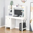 thumbnail image 2 of HOMCOM 47 Inch Computer Desk, Home Office Desk with Storage, White, 2 of 10