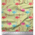 thumbnail image 1 of Soimoi Poly Georgette Fabric Flamingo Bird Print Sewing Fabric Yard 52 Inch Wide, 1 of 3