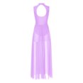 thumbnail image 2 of RUNQHUI Robe de Danse Lyrique Longue pour Femmes, Superposition Torsadée, Danse Moderne Contemporaine, Violet Pâle, S, 2 of 7