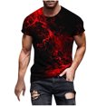 thumbnail image 2 of Qertyioot Hommes Imprimer Manches Courtes Col Rond T-shirt Casual Mode Manches Courtes Dégagement, 2 of 5
