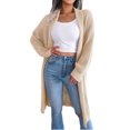 thumbnail image 2 of Cardigan Court Mode Femme Automne Hiver Col à Revers Long Cardigan Chandail Manteau Hauts en Liquidation, 2 of 7