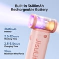 thumbnail image 2 of JISULIFE Portable Handheld Fan, 40000 RPM Turbo Fan, 12H Battery Life, 5-Speed, 3600mAh USB Rechargeable, Mini Pocket Design, Gift for Women Men, Travel Outdoor Use, 2 of 8