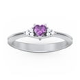 thumbnail image 2 of Birthstone Heart Ring with Shoulder Accents - Amethyst (February), 2 of 4