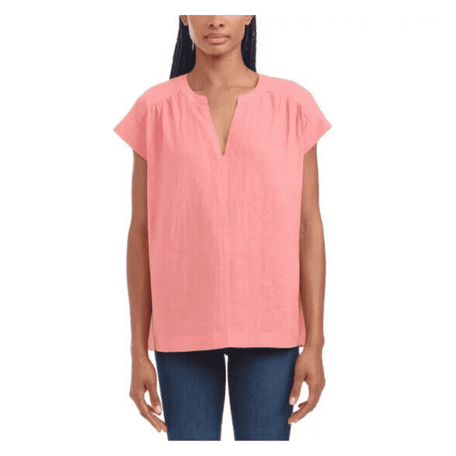 Splendid Haut pour Femme en Mélange de Lin, Orange, TG