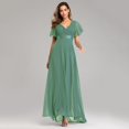 thumbnail image 1 of Robes de Soirée Élégantes à Col en V à Volants en Mousseline Robe de Soirée Formelle Robe Vestidos de Fiesta Robe pour Fête de Mariage, 1 of 8