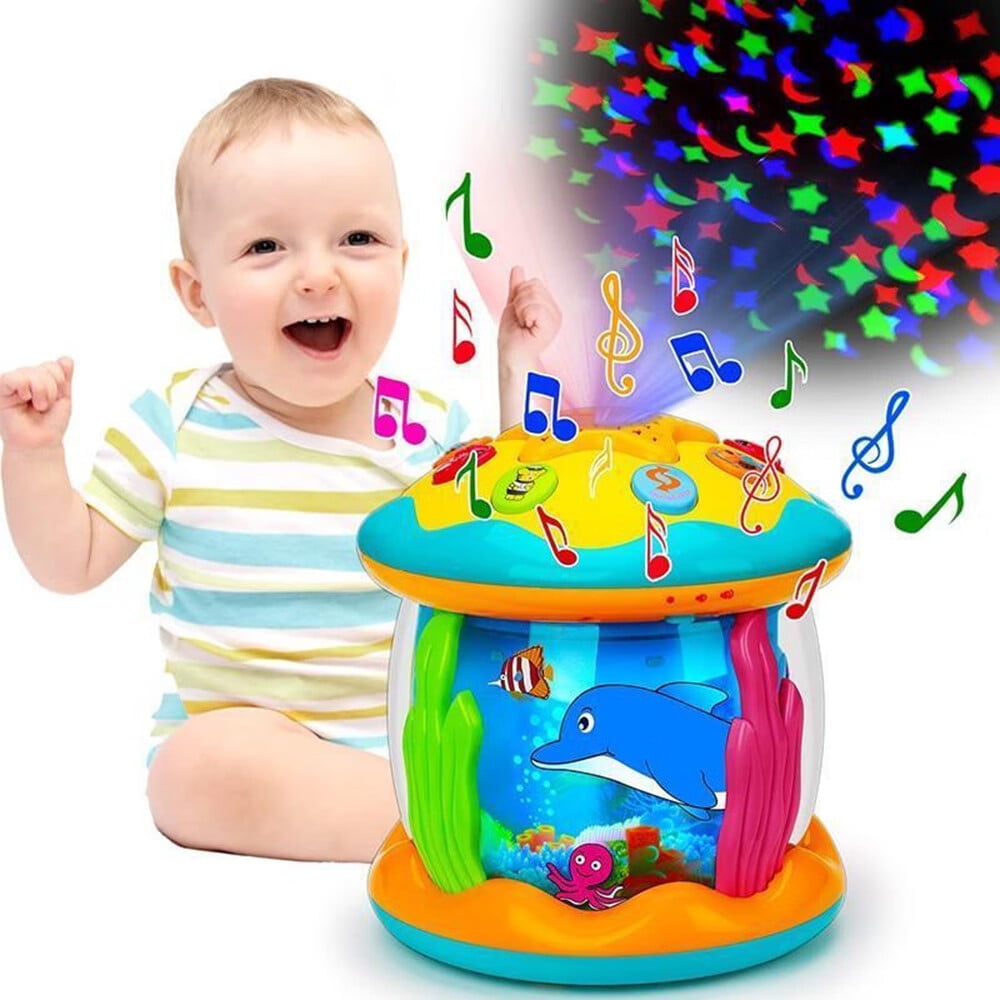 Tambour à Perles Océaniques Son Doux de Mer Jouet Musical Éducatif Outil pour Bébé Enfant Enfant