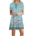 thumbnail image 1 of Cameland Robe d'Été pour Femme, Mode Bord de Mer, Décontractée, Imprimée, à Manches Courtes, à Col Rond, 1 of 4