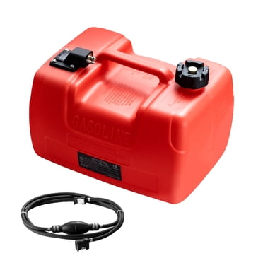 KFFKFF Réservoir de Carburant Marin, 3,17 Gallon/12 L, Réservoir de Carburant d'Un Bateau Portable pour Bateaux à Moteur hors-Bord, Réservoir de Carburant de Bateau Marin hors-Bord en Plastique avec Tuyau, Facile à Transporter pour Yacht, Bateau de Pêche, Bateau de Pont, Rouge